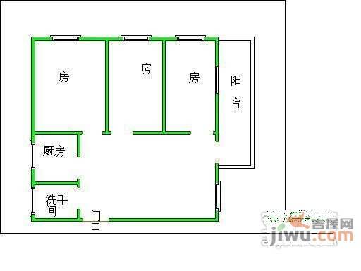 怡丰新村3室2厅1卫93㎡户型图