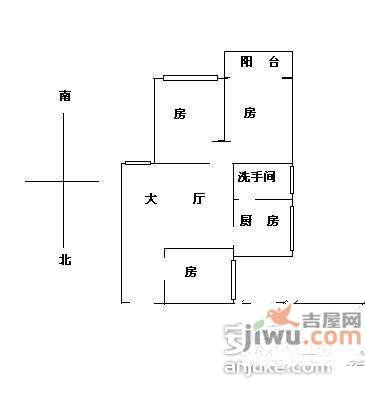 惠景城2室2厅2卫80㎡户型图