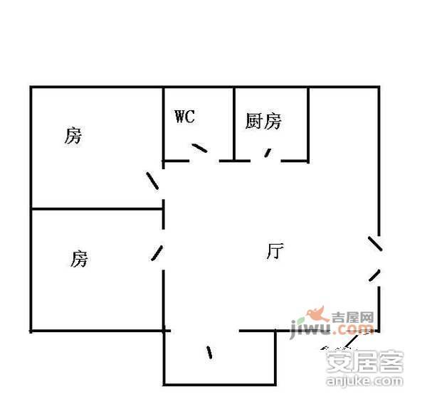 惠景城2室2厅1卫85㎡户型图