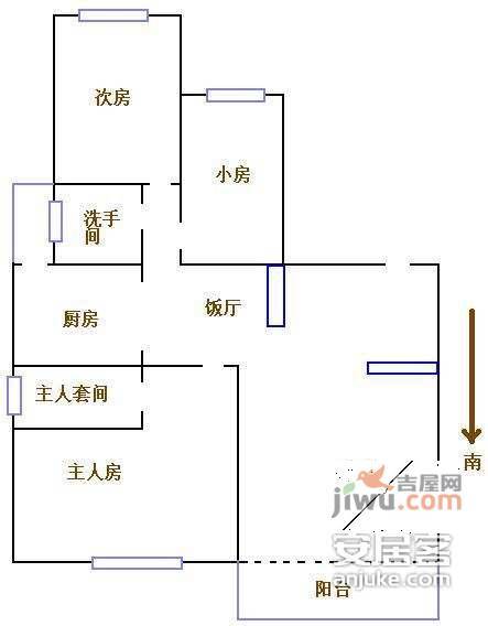 康怡花园3室2厅2卫户型图