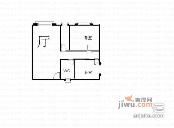 湖畔湾豪庭一期2室2厅1卫78㎡户型图