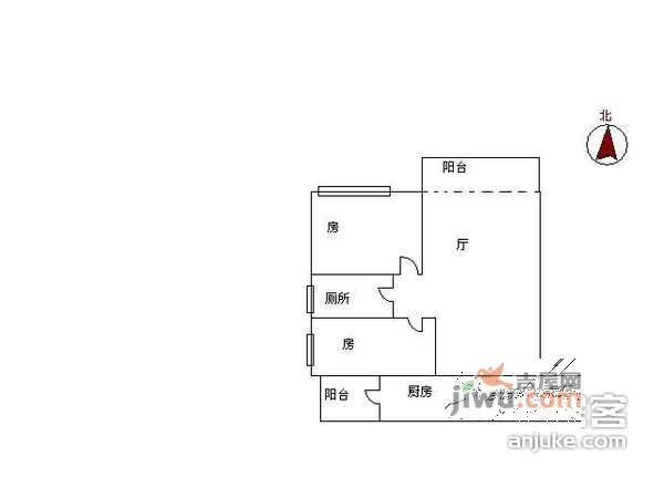 湖畔湾豪庭一期2室2厅1卫78㎡户型图