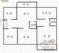 大上海国际商贸中心底商3室2厅2卫136㎡户型图