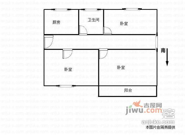 鑫隆广场3室2厅1卫107㎡户型图