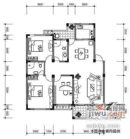 鑫茂花园2室2厅1卫103㎡户型图