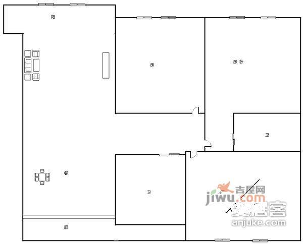 锦隆佳园5室3厅2卫215㎡户型图