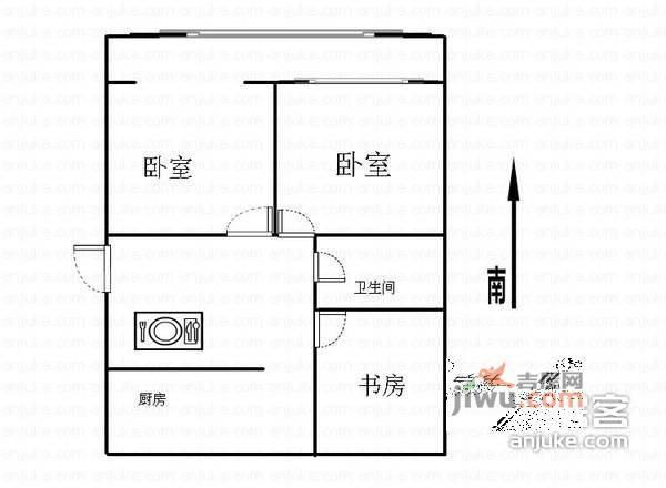 乐华园3室1厅1卫户型图