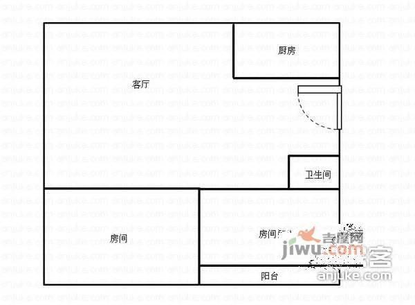 环湖佳苑a区2室2厅1卫87㎡户型图