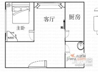 国际艺术村1室1厅1卫户型图