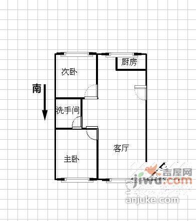 大公小区2室2厅1卫91㎡户型图