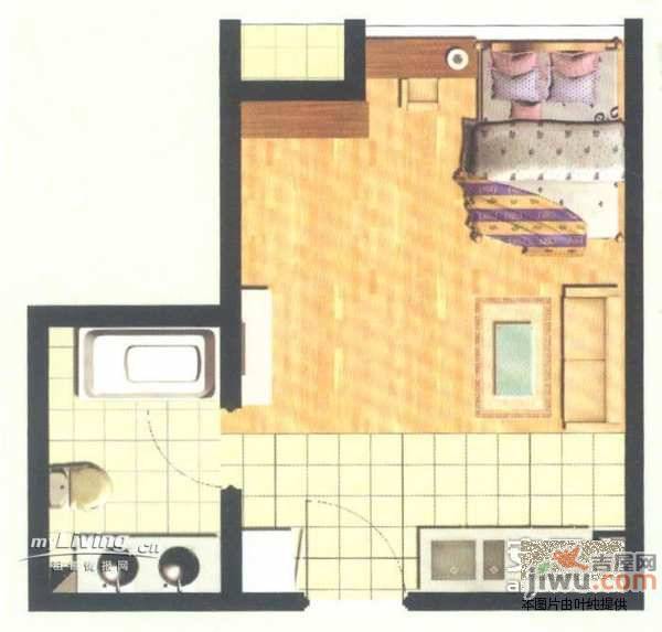 富康花园1室1厅1卫户型图