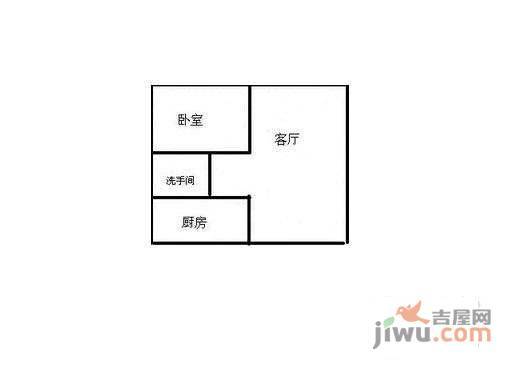 绿地21城合欢园1室1厅1卫59㎡户型图